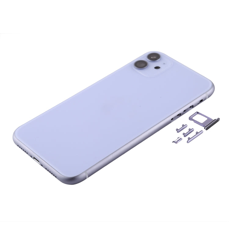 Back Housing Cover with SIM Card Tray & Side keys & Camera Lens for iPhone 11