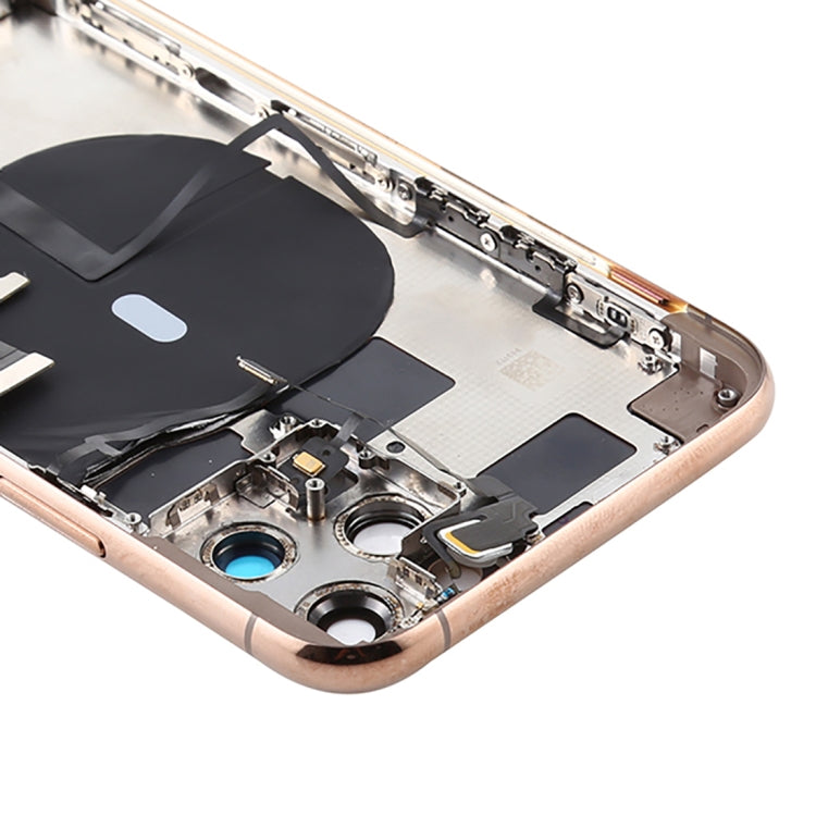 Battery Back Cover Assembly (with Side Keys & Power Button + Volume Button Flex Cable & Wireless Charging Module & Motor & Charging Port & Speaker Ringer Buzzer & Card Tray & Camera Lens Cover) for iPhone 11 Pro Max