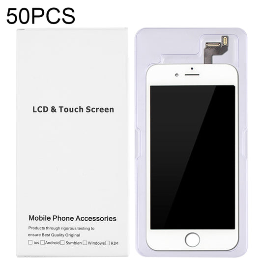 50 PCS Cardboard Packaging White Box for iPhone 6s Plus & 6 Plus LCD Screen