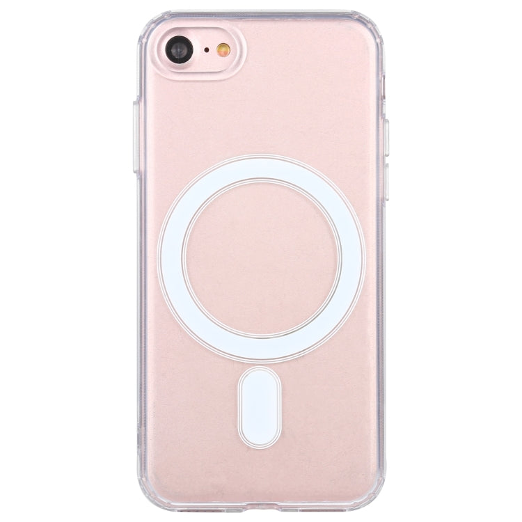 For iPhone SE 2020 / 8 Magsafe Case Simple Magnetic Ring All-inclusive Clear Crystal Acrylic PC +TPU Shockproof Case