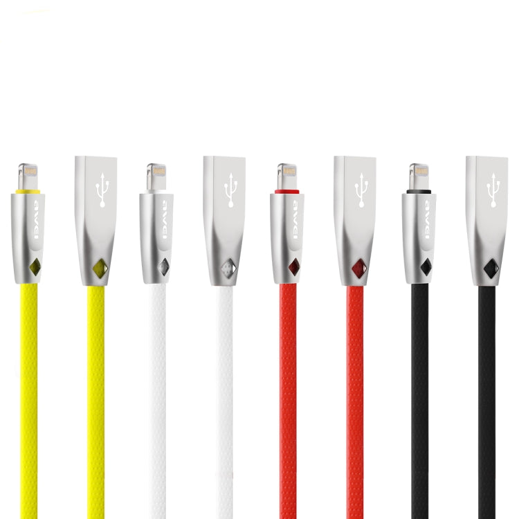AWEI CL-95 USB to 8 Pin Portable Quick Charging TPE + Aluminum Alloy Data Cable, 2A, Length: 1m