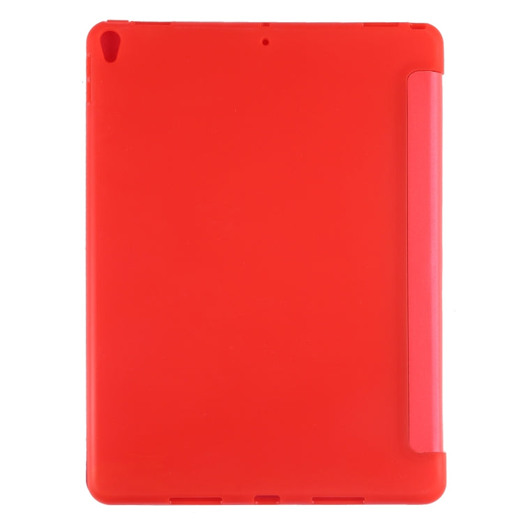 PU Plastic Bottom Case Foldable Deformation Left and Right Flip Leather Case with Three Fold Bracket & Smart Sleep for iPad Air3 2019