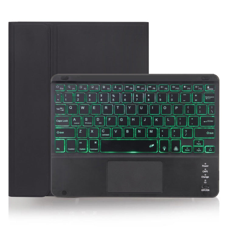 X-11BCS Skin Plain Texture Detachable Bluetooth Keyboard Tablet Case for iPad Pro 11 inch 2020 / 2018, with Touchpad & Pen Slot & Backlight