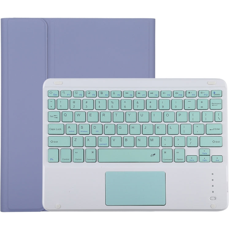 TG-102BC Detachable Bluetooth Green Keyboard + Microfiber Leather Tablet Case for iPad 10.2 inch / iPad Air (2019), with Touch Pad & Pen Slot & Holder