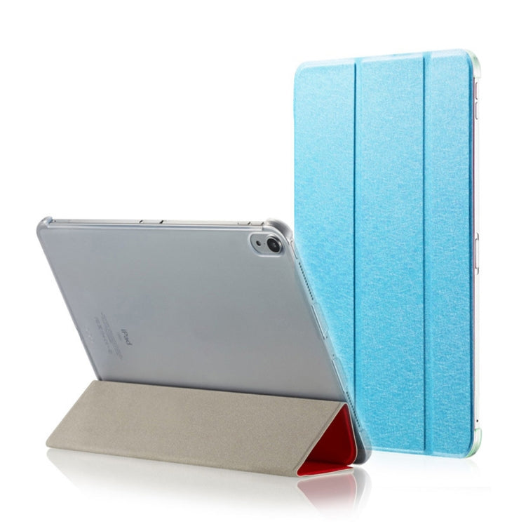 Silk Texture Horizontal Flip Ultra-thin Double-sided Clip Magnetic PU Leather Case for iPad Pro 11 inch (2018), with Three-folding Holder & Sleep / Wake-up Function