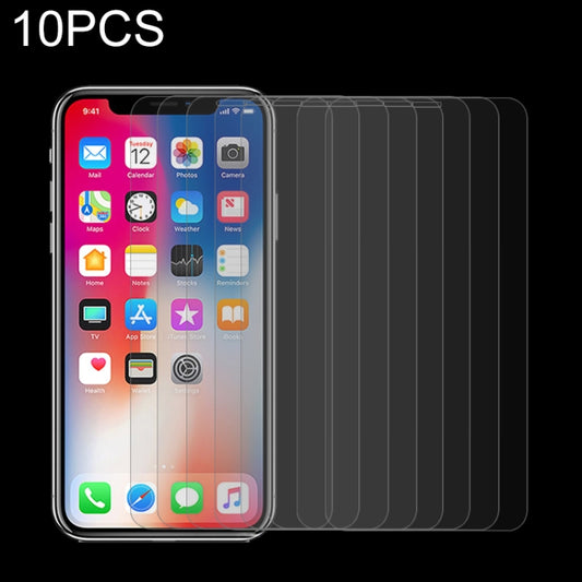 For iPhone 11 Pro / XS / X 10pcs 0.3mm 2.5D 9H Tempered Glass Film