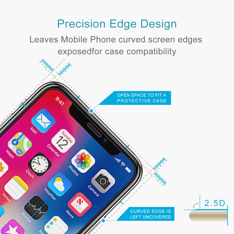For iPhone 11 Pro / XS / X 10pcs 0.3mm 2.5D 9H Tempered Glass Film