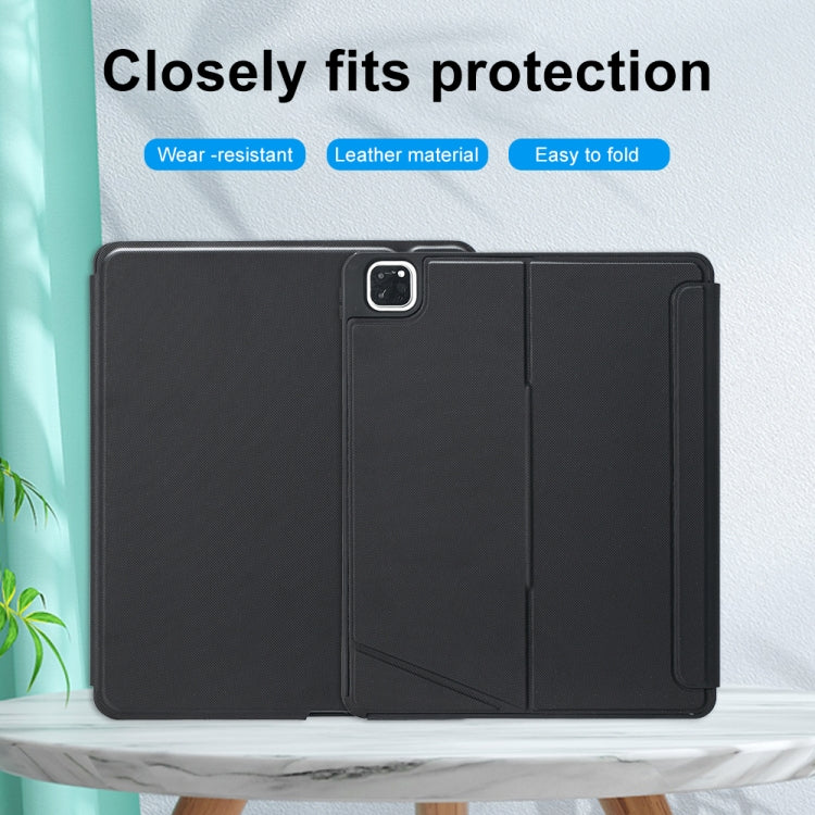 T129-AS For iPad Air 13 2025 / Pro 12.9 2022 / 2021 / 2020 / 2018 Touch Backlight Split Type Bluetooth Keyboard Leather Case