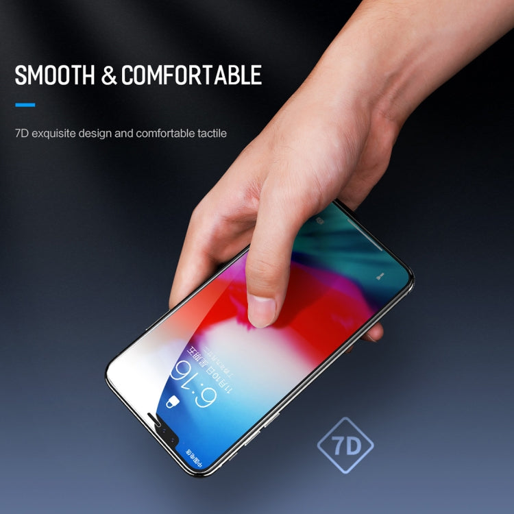 For iPhone 11 Pro Max / XS Max ROCK 0.23mm Soft Edge 7D Curved Surface Anti Blue-ray Full Screen Tempered Glass Film