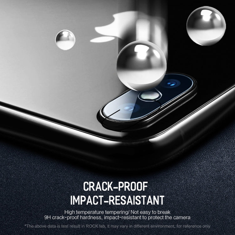 For iPhone XS Max / XS / X 2pcs ROCK 0.15mm Rear Camera Lens Soft Tempered Glass Film