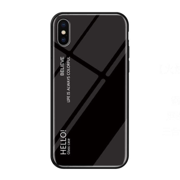 For iPhone XS Max Gradient Color Glass Case