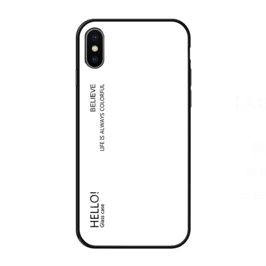 For iPhone XS Max Gradient Color Glass Case