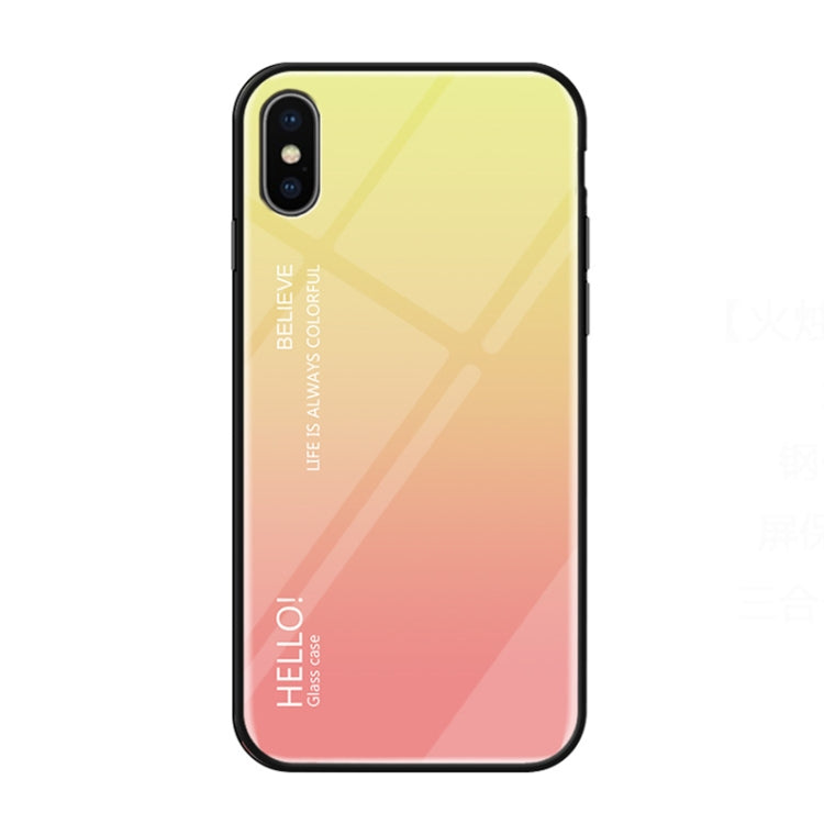 For iPhone XS Max Gradient Color Glass Case