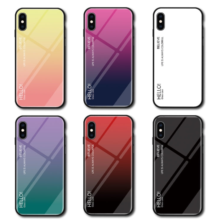For iPhone XS Max Gradient Color Glass Case