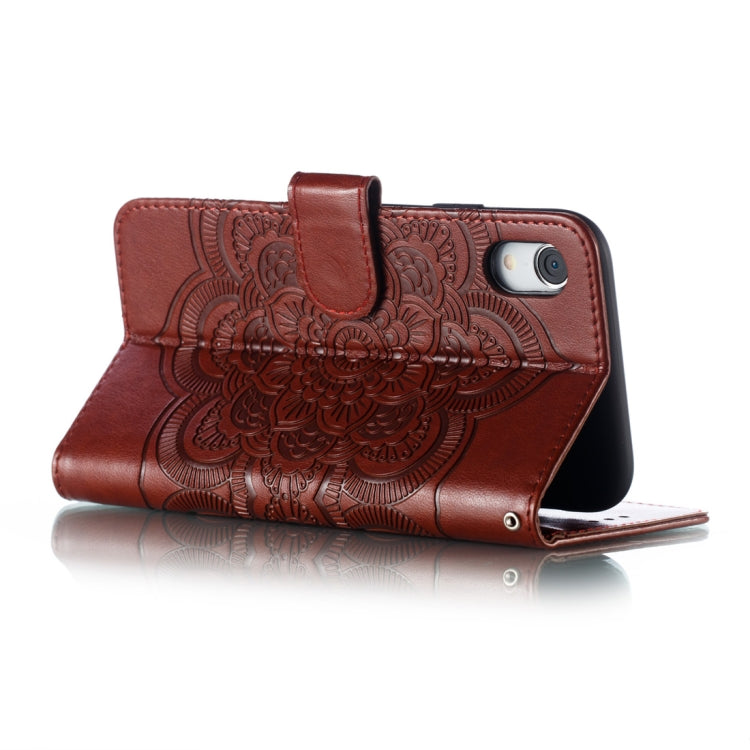 For iPhone XR Mandala Embossing Pattern Horizontal Flip Leather Case with Holder & Card Slots & Wallet & Photo Frame