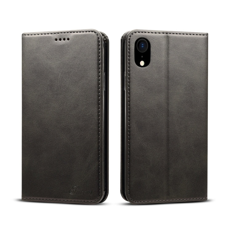 For iPhone XR Suteni Calf Texture Horizontal Flip Leather Case with Holder & Card Slots & Wallet