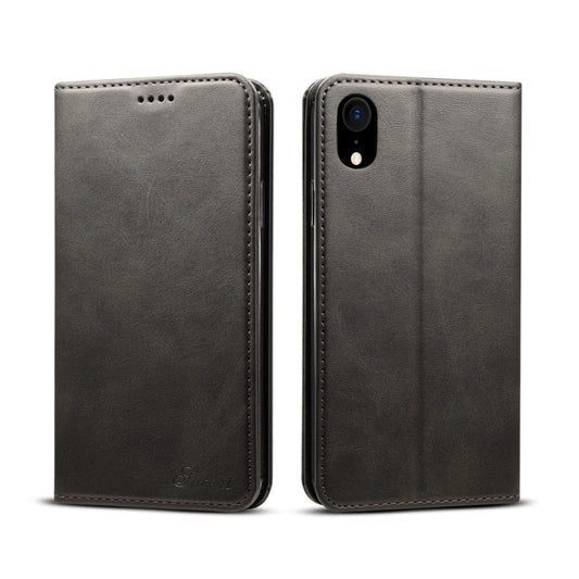 For iPhone XR Suteni Calf Texture Horizontal Flip Leather Case with Holder & Card Slots & Wallet