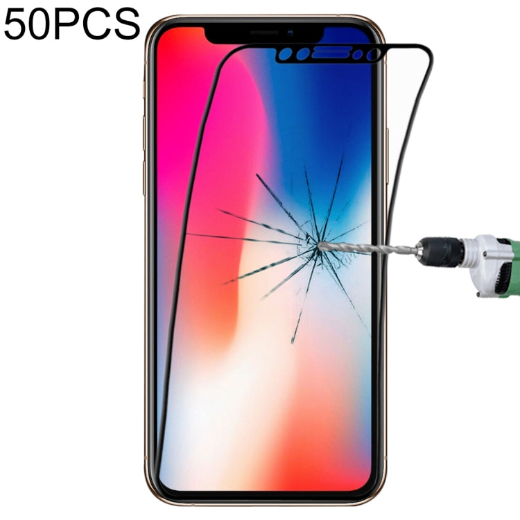 For iPhone 11 Pro / XS / X 50pcs 0.1mm 9H Full Screen Flexible Fiber Tempered Glass Film