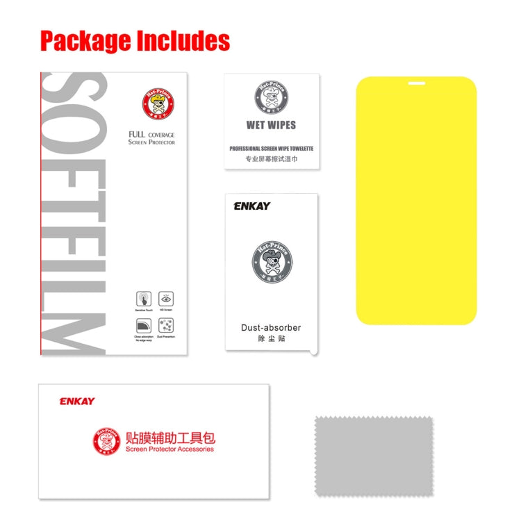ENKAY Hat-Prince 0.1mm 3D Full Screen Protector Explosion-proof Hydrogel Film for  iPhone XR , TPU+TPE+PET Material