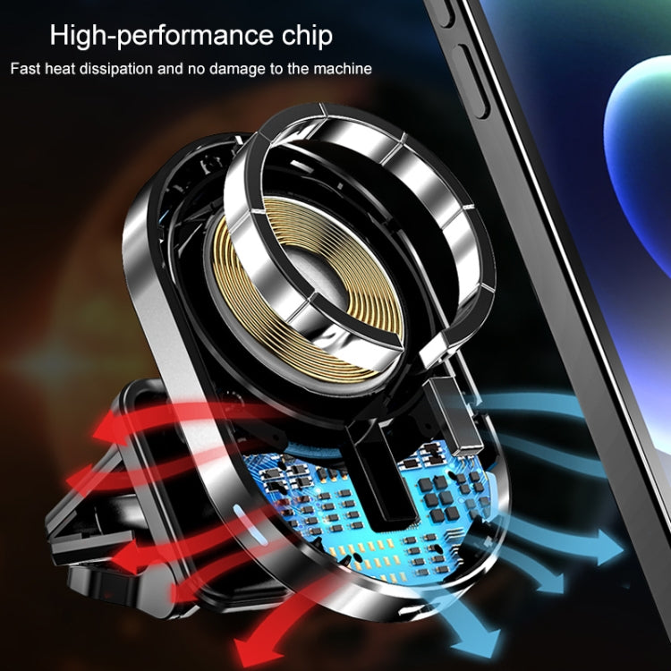 JJT-968 15W Max Output Magnetic Car Air Outlet Bracket Wireless Charger