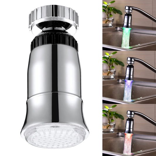 SDF2-B5 1 LED Temperature Sensor RGB LED Faucet Light Water Glow Shower, Size: 78 x 30mm, Interface: 22mm (Silver)
