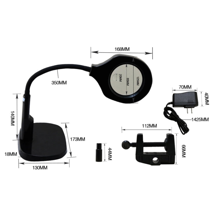 BEST Adjustable Desk Magnifier Lamp LED Light Magnifying Glass (Voltage 220V)