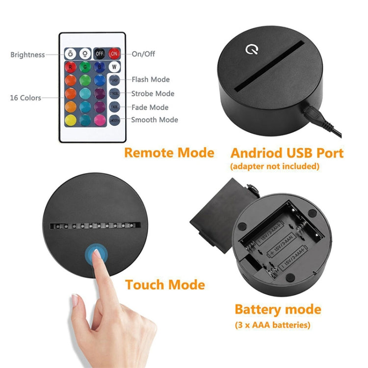 Astronaut Shape 3D Colorful LED Vision Light Table Lamp, USB Touch Version