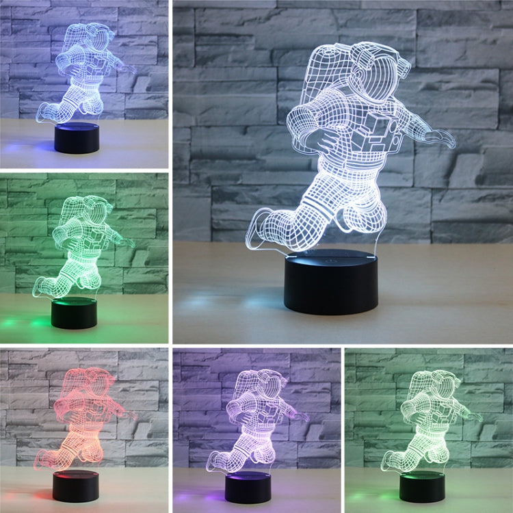 Astronaut Shape 3D Colorful LED Vision Light Table Lamp, Crack Touch Version