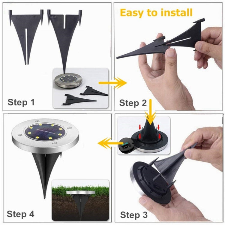 2 PCS 12 LEDs Solar Powered Buried Light Under Ground Lamp IP65 Waterproof Outdoor Garden Street Light