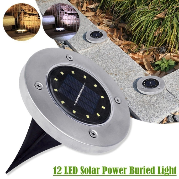 2 PCS 12 LEDs Solar Powered Buried Light Under Ground Lamp IP65 Waterproof Outdoor Garden Street Light