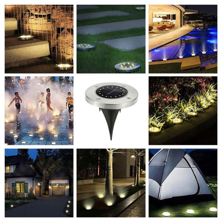2 PCS 16 LEDs Solar Powered Buried Light Under Ground Lamp IP65 Waterproof Outdoor Garden Street Light