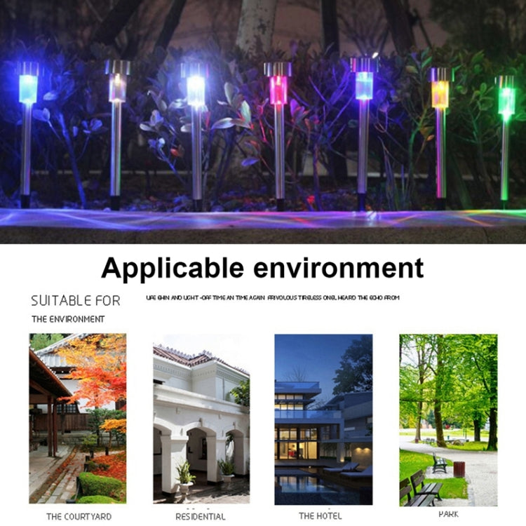 10 PCS Solar Energy Outdoor Lawn Lamp Stainless Steel IP65 Waterproof LED Decorative Garden Light
