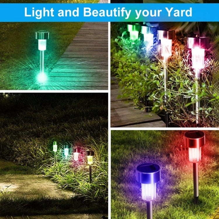 10 PCS Solar Energy Outdoor Lawn Lamp Stainless Steel IP65 Waterproof LED Decorative Garden Light