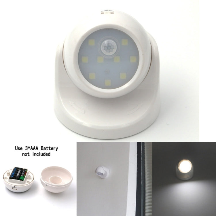 9 LEDs 240 LM 6000K 360 Degrees Rotation Wireless Motion Sensor Wardrobe Light / Night Light / Wall Lamp for bedroom, living room, bathroom, aisle