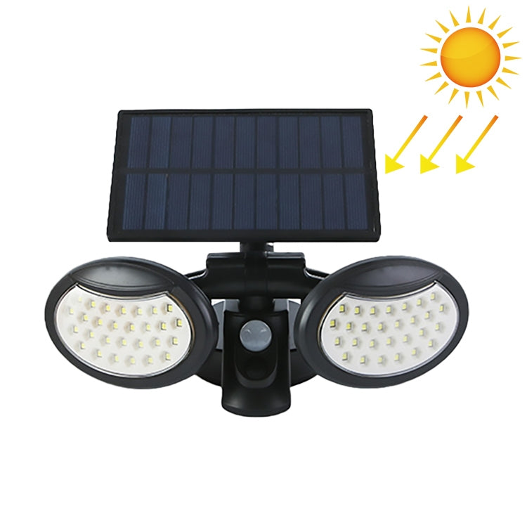 56 LEDs Home Lighting Integrated Courtyard Waterproof Double Heads Rotatable Solar Wall Light Street Light