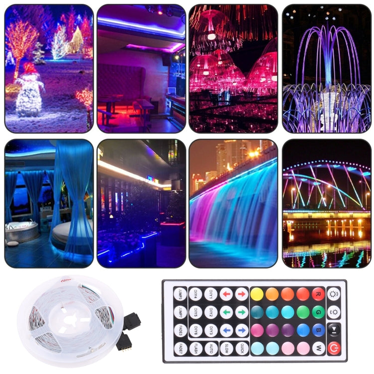 Bare Board 2835 SMD RGB LED Rope Light, 60 LED/m, Length: 5m, 12V 2A 100-240V, with 44-key Remote Control