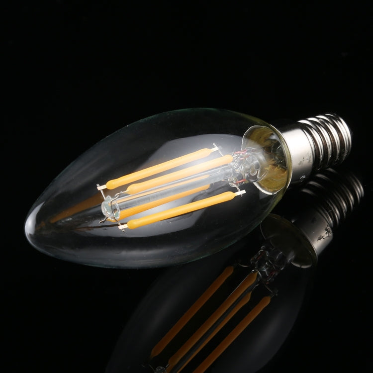 C35 E14 4W 4 LEDs 300 LM 3000K Dimmable Retro LED Filament Light Bulb Energy Saving Light, AC 220V
