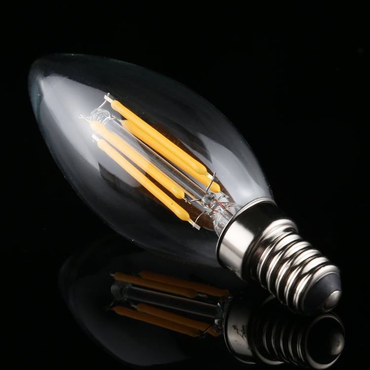 C35 E14 4W 4 LEDs 300 LM 3000K Dimmable Retro LED Filament Light Bulb Energy Saving Light, AC 220V
