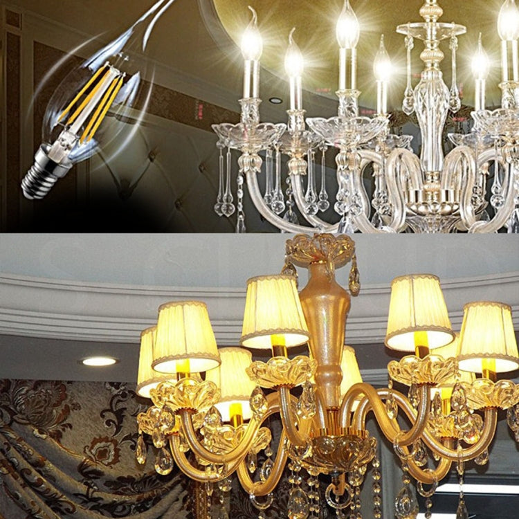 C35 E14 4W 4 LEDs 300 LM 3000K Dimmable Retro LED Filament Light Bulb Energy Saving Light, AC 220V