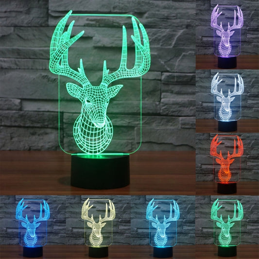 7 Color Discoloration Creative Visual Stereo Lamp Desk Lamp Night Light, Elaphurus Davidianus Style