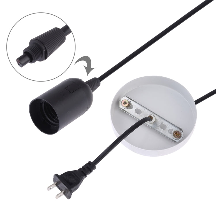 E27 Wire Cap Lamp Holder Chandelier Power Socket with Base & 1.5m Extension Cable, US Plug