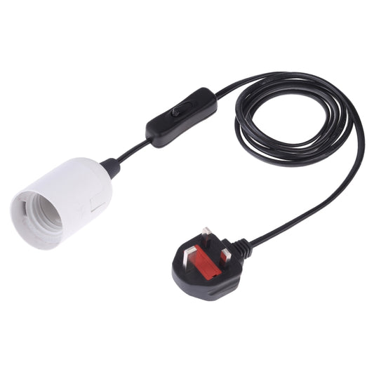 E27 Wire Cap Switch Lamp Holder Chandelier Power Socket with 1.8m Extension Cable, Big UK Plug