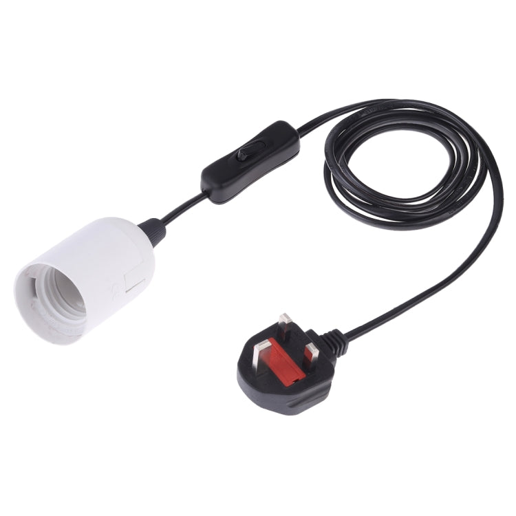 E27 Wire Cap Switch Lamp Holder Chandelier Power Socket with 1.8m Extension Cable, Big UK Plug
