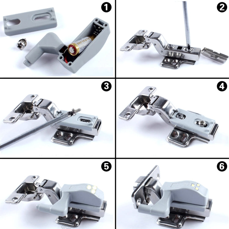 0.3W Universal Inner Hinge LED Sensor lamp Cupboard 3 LEDs Night light Auto ON/OFF Bulb