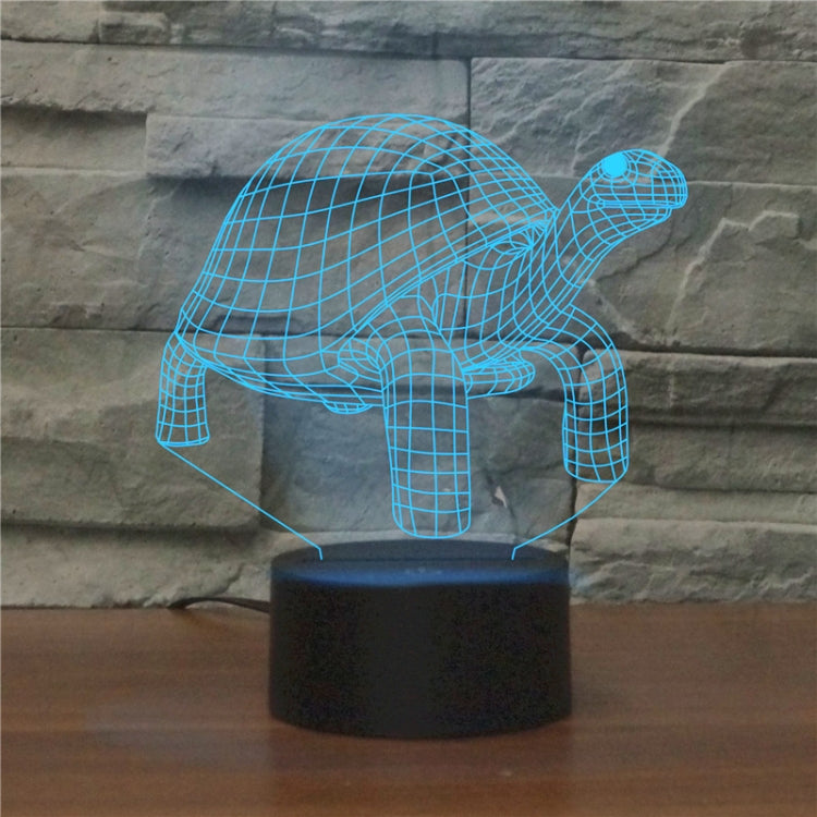 Tortoise Black Base Creative 3D LED Decorative Night Light, Powered by USB and Battery