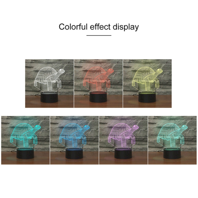 Tortoise Black Base Creative 3D LED Decorative Night Light, Powered by USB and Battery