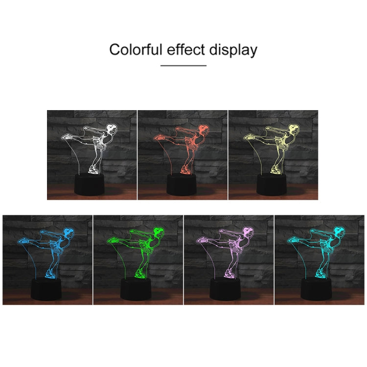 Ice Skating Black Base Creative 3D LED Decorative Night Light, Powered by USB and Battery
