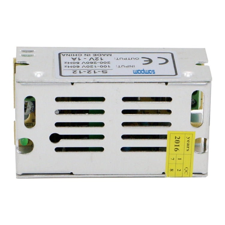 SOMPOM S-12-12 12W 12V 1A Iron Shell Driver LED Light Strip Lighting Monitor Power Supply