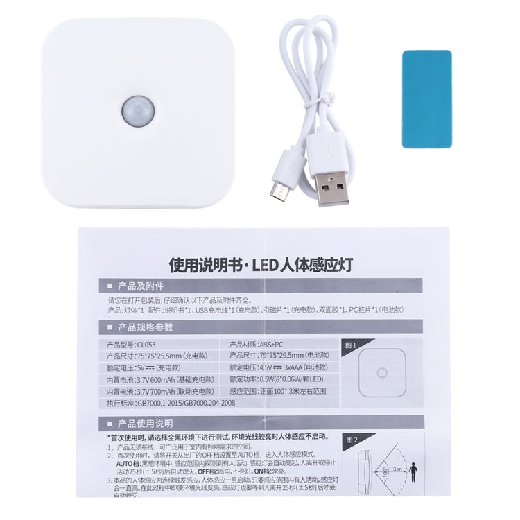 CL053 LED Square Human Body Sensor Light, Style: Linkage