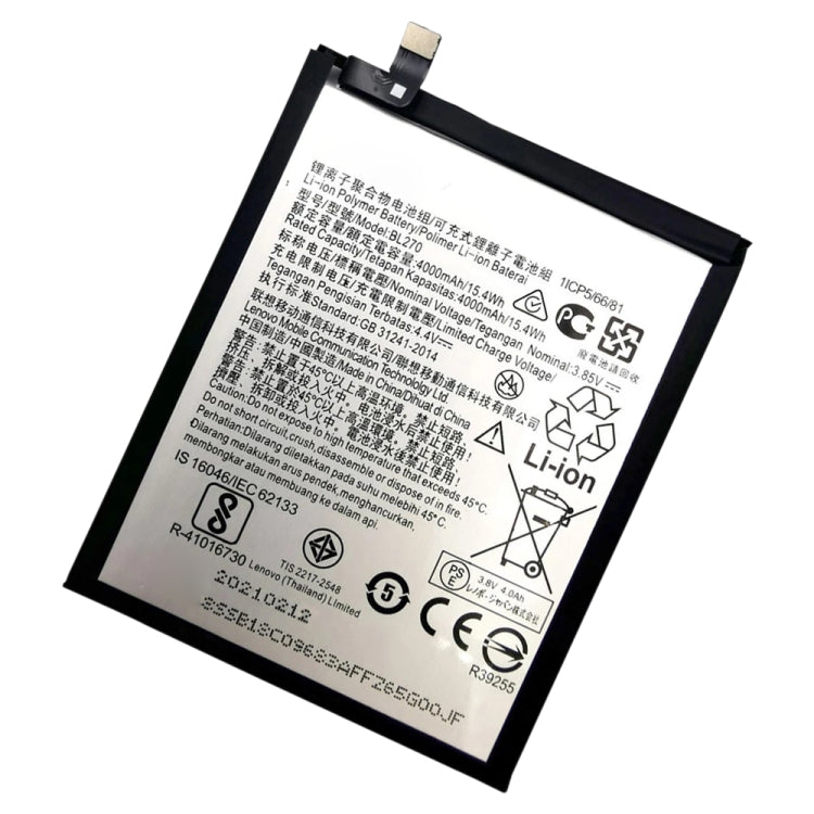 4000mAh BL270 for Lenovo K6 Note Li-Polymer Battery
